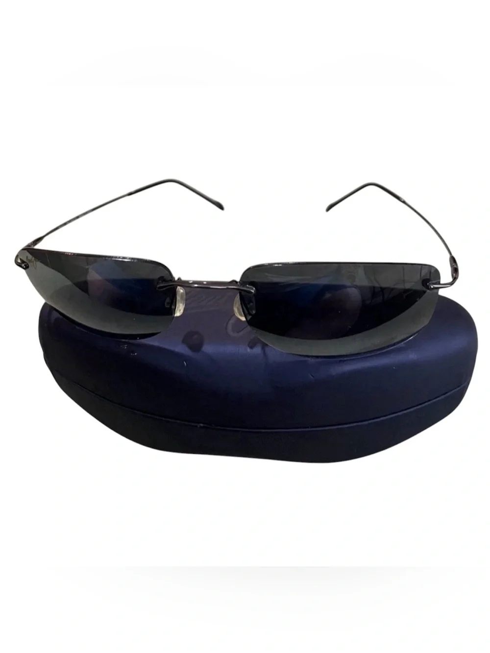 Maui Jim MJ450-02 Lahaina Polarized Stainless Rimless MJ Sport Sunglasses & Case